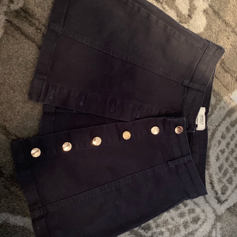 navy blue button front skirt